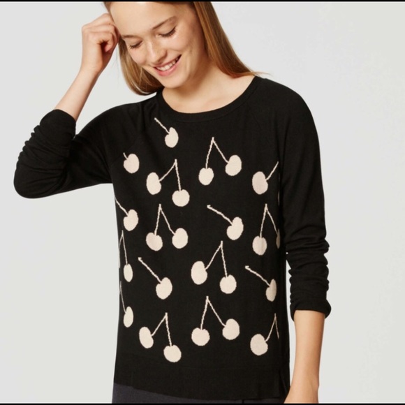 LOFT Sweaters - LOFT - Cherry Cardigan Sweater Size Small